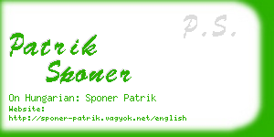 patrik sponer business card